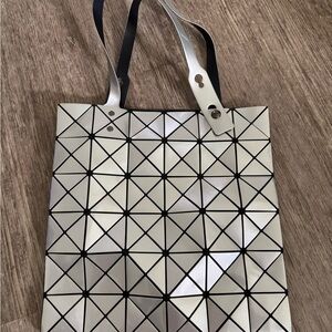 Geometric Silver Tote Bag